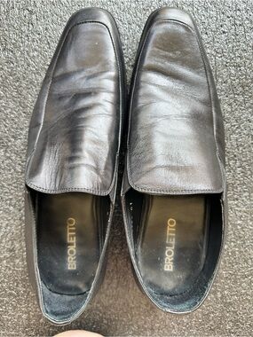 Broletto Men's Black Leather Loafers -8